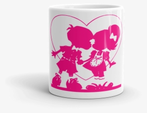 Pink Silhouette Boy And Girl Love 11 Oz Sublimated - Romantic Birthday My Wife #4107137