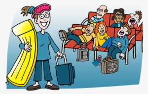 Cartoon Pictures Of People Sleeping - People At The Airport Cartoon Png #4108311