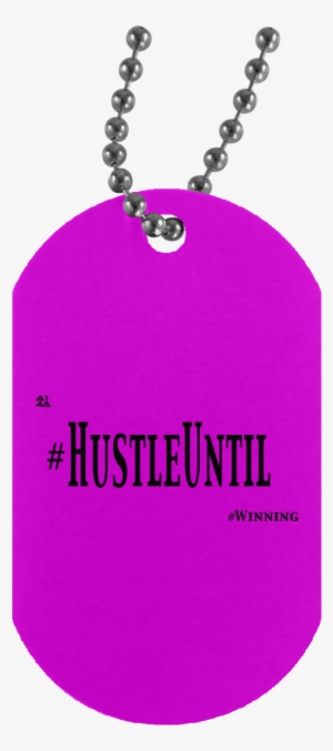 Military Inspired Dog Tag - Hustle Until - Large Shoulder Bag #4108466