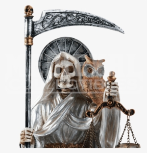 Seated White Santa Muerte Statue - Santa Muerte Scale #4110817