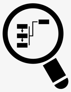 Magnifying Glass Focusing On Flowchart Vector - Diagrama De Flujo Logo #4111088