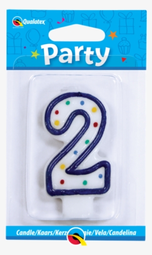 Vela 2 Azul Lunares - Age Two Multi-colour Polka Dot Candle (1) #4111425