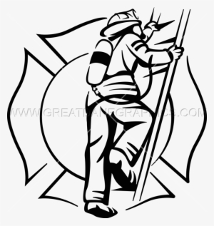 Firefighter Clipart Ladder - Fireman Helping Drawing #4112061