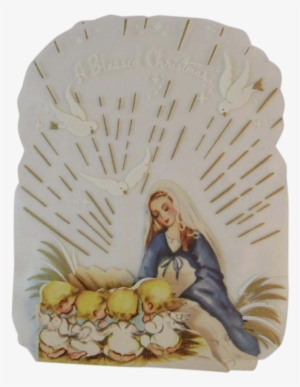 Unused Clear Back Christmas Card Mary & Baby Jesus - Christmas Day #4112722