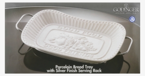 Generic Godinger Porcelain Bread Tray With Silver Finish - Serving Tray #4112984