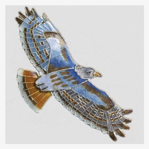 Red Tailed Hawk Cloisonne Pin - Cloisonné #4113260