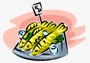 Fish Market Royalty Free Vector Clip Art Illustration - Fish In The Market Clipart #4114388