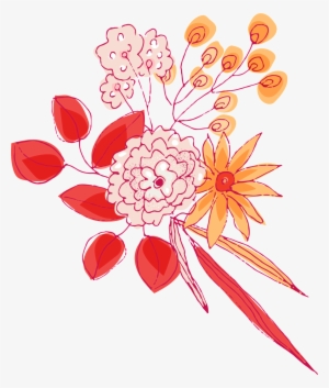 Hand Drawn Linear Style Flower Png Transparent #4114562