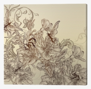 Beautiful Vector Background With Hand Drawn Flowers - Cyclamen #4115065