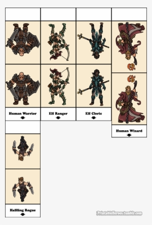 Hero Set - Halfling Rogue Paper Miniature #4115635