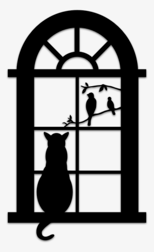 Animal Silhouette Art & Islamic Graphics - Silhouettes Of Cat In Window #4115656
