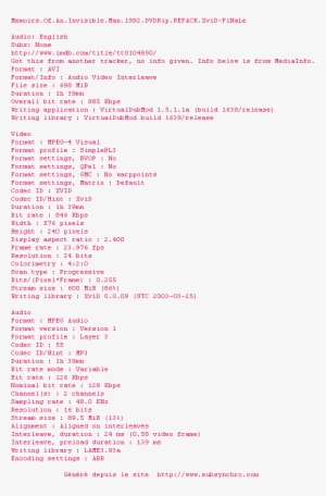 Of - An - Invisible - Man - 1992 - Dvdrip - Repack - Musica De Bom Dia Infantil #4115839