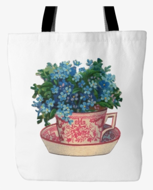 Flowers In Vintage Teacup Prints On 18"x18" Lined White #4117582