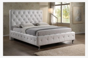 Baxton Studio Stella Tufted Bed | Beds | Bbt6220-white-queen #4117644