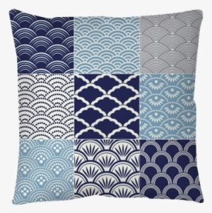 Japanese Seamless Ocean Wave Pattern Pillow Cover • - Японские Узоры На Ткани #4118289