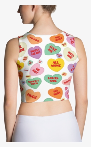 Candy Conversation Hearts Sleeveless Crop Top - Wilderness Junk Crop Top #4119368