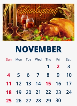 Calendário De 2018 Novembro - Thanksgiving Day Usa 2016 #4119908