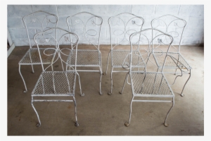 Unfinished 1950s Wrought Iron Outdoor Dining Set #4120783