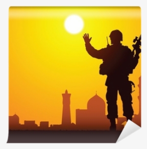 Silhouette Of A Soldier With Mosques On The Background - Warrior's Son: A Teenage Son's Side #4120785