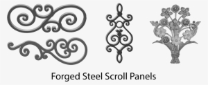 Wrought Iron Scrolls Forged Steel Scroll Panels Wide - Steel #4120976