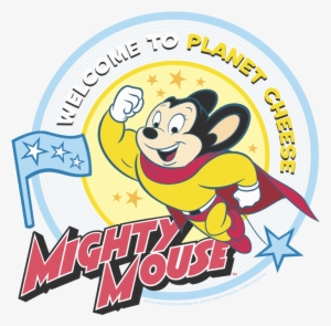 Mighty Mouse Planet Cheese Men's Crewneck Sweatshirt - Mighty Mouse Here I Come To Save #4121513