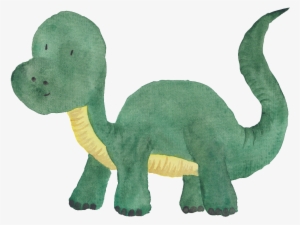 Verde Oscuro Pintados A Mano Cartoon Dinosaur Png Transparente - Dinosaur Watercolor #4121785