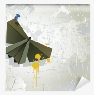 The Paper Butterfly Is Pinned To A Wall - Graphic Design #4124563