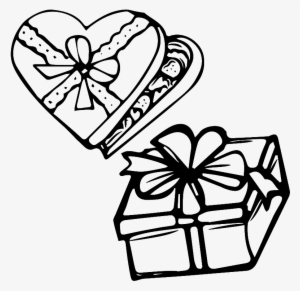 Black And White Hand Painted Gift Love Vector - Vector Graphics #4124813