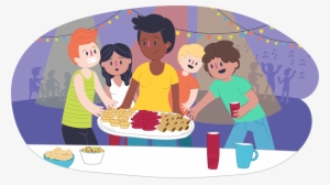 Parent Putting Food Down For Teens At A Party - Kids Helpline #4127047