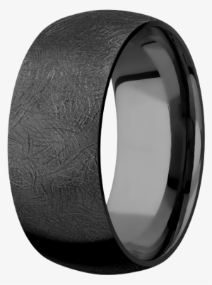Men's Customizable Black Zirconium Domed Textured Ring - Bangle #4127592