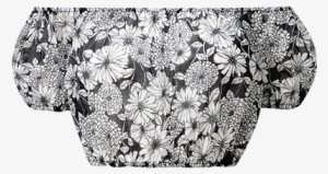 Leandra Black Floral Cotton Top - Cotton #4129594