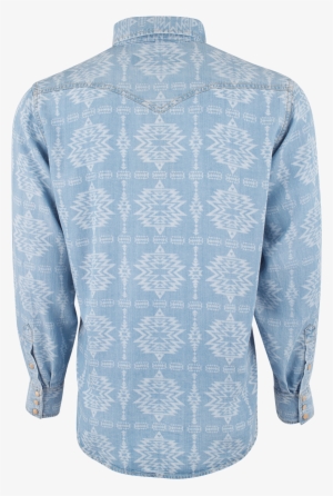 Ryan Michael Indigo Aztec Print Tencel Snap Shirt - Active Shirt #4130575