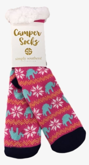 Simply Southern Pink Elephant Camper Sock - Sock #4131719