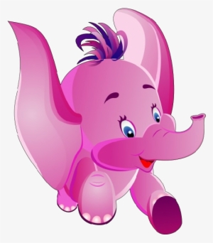 Animals For > Cute Pink Elephant Cartoon - Baby Pink Elephant Images Cartoon #4132510