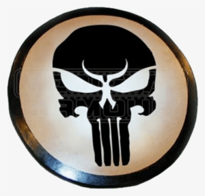 Wooden Demon Skull Shield - Punisher Skull #4132846