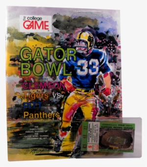 1977 Gator Bowl Game Program And Ticket Stub - Clemson Tigers Football #4134300