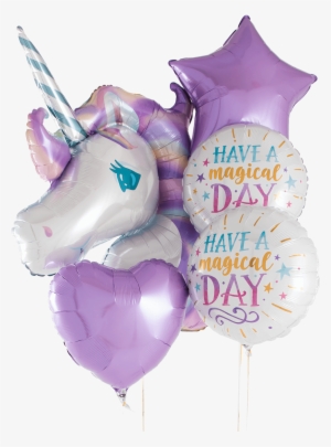 Pastel Unicorn Balloon Bunch - Have A Magical Day Birthday Foil Mylar Balloon 18" #4134537
