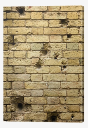 Bullet Holes In The Brick Wall Canvas Print • Pixers® - Gunshot Brick Wall #4134790