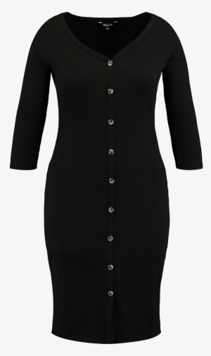 Vestido De Punto Fino Con Botones - Day Dress #4134792