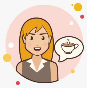 Girl And Coffee Cup Icon - Kid Question Png #4135002