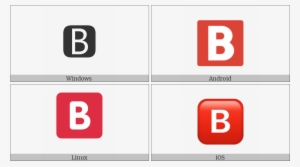 Negative Squared Latin Capital Letter B On Various - Operating System #4135030