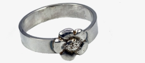 Flower Bud Sterling Silver Band Ring - Teva Jane Flower Bud Sterling Silver Band Ring #4135542