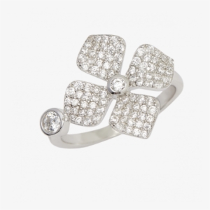 5 Sterling Silver Ring Studded With American Diamond - Silver #4135623