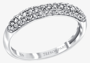 Pave Set Sterling Silver Ring With Diamond Clear Colour - Tresor Paris Pave Set Sterling Silver Ring #4135908