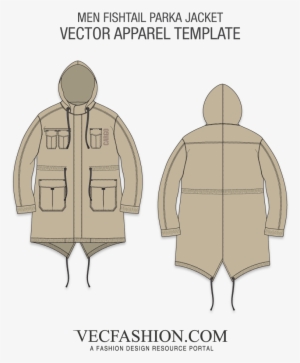 Men Fishtail Parka Jacket - Long Bomber Jacket Template #4135937