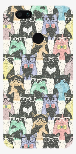 Cats And Specks Theme Redmi Mi A1 Back Cover - Hipster Cats Shower Curtain #4136110