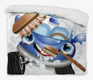 Auto Lavaggio Cartoon Car Wash Vector Duvet Cover • - Noir's Mobile Detailing #4136245