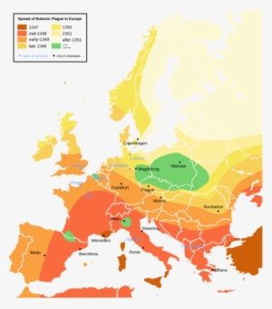 The Black Death Took Out Around 20 Million People Within - Spread Of The Bubonic Plague In Europe #4136677