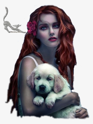 Tube En Png Feemme Triste Et Chien Création Minouchapassion - Companion Dog #4138289