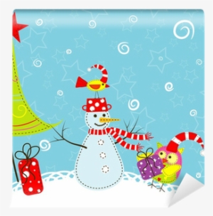 Template Christmas Greeting Card, Vector Wall Mural - Greeting Card #4138749